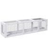 PawHut Outdoor Cat Tunnel with Extendable Design, 59" L Wooden Cat Run with Weather Protection, Connecting Inside and Outside, for Deck Patios