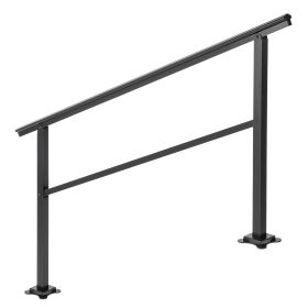 VEVOR Outdoor Handrail 165LBS Load Handrail Outdoor Stairs Aluminum Stair Handrail 60 x 35" Outdoor Stair Railing Transitional Range from 0 to 30° Sta