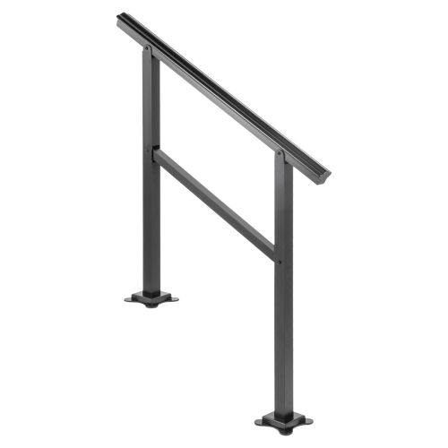 VEVOR Outdoor Handrail 165LBS Load Handrail Outdoor Stairs Aluminum Stair Handrail 36 x 35" Outdoor Stair Railing Transitional Range from 0 to 30° Sta