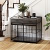 Large Dog Crate Furniture, Indoor Dog Kennel with Storage Drawers, Double Doors Dog Crate End Table Large, Heavy Duty Dog Crate