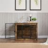 Dog Crate Furniture with Cushion, Wooden Dog Kennel Furniture, Heavy Duty Dog Cage, 40" Dog Kennel with Double Doors, Dog Crates for Large Dogs