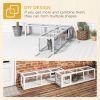 PawHut Outdoor Cat Tunnel with Extendable Design, 59" L Wooden Cat Run with Weather Protection, Connecting Inside and Outside, for Deck Patios